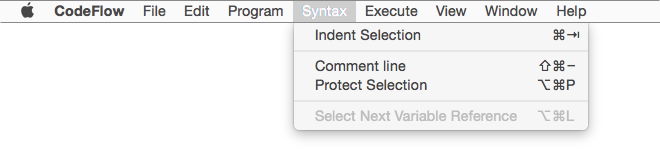 Bounces Syntax menu